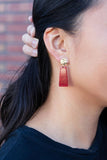 Mia Mini Earrings - Red Glitter // Game Day