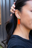 Mia Mini Earrings - Orange Glitter // Game Day