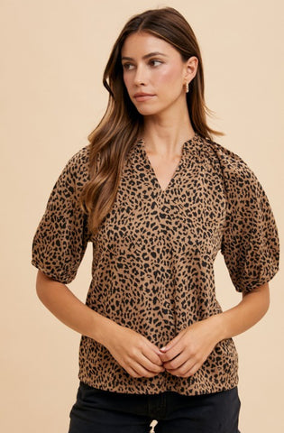 Leopard Knit Top