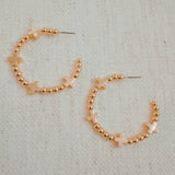 Golden Crosses Beaded Hoop Earrings