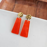 Mia Mini Earrings - Orange Glitter // Game Day