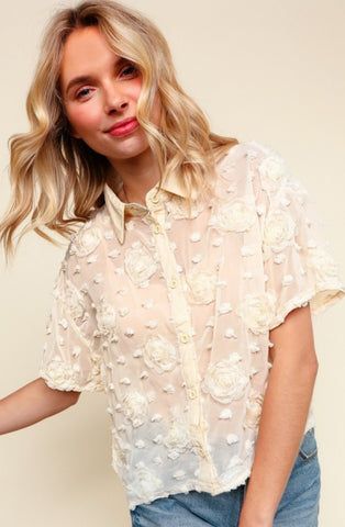 Chiffon Rosette Top