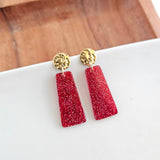 Mia Mini Earrings - Red Glitter // Game Day