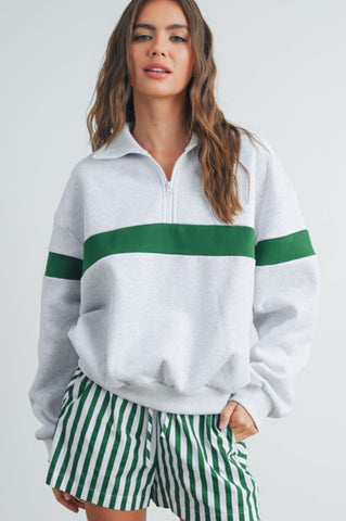 Stripe Quarter Zip