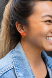 Bow Studs - Orange Glitter // Game Day