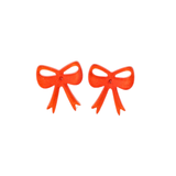 Bow Studs - Orange Glitter // Game Day