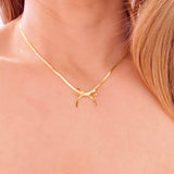 Herringbone Chain Bow Necklace