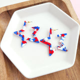 Star Hoops - Red, White & Blue // 4th of July Earrings