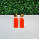 Mia Mini Earrings - Orange Glitter // Game Day