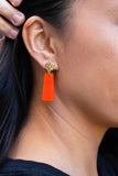 Mia Mini Earrings - Orange Glitter // Game Day