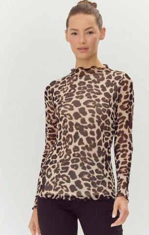 Mesh Leopard Top