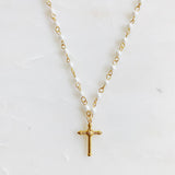 Cabled Cross Pendant Necklace