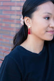 Mia Mini Earrings - Red Glitter // Game Day