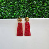 Mia Mini Earrings - Red Glitter // Game Day