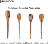 Ironwood Slotted Spoon Utensil for Cooking, Acacia, 12"