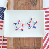 Star Hoops - Red, White & Blue // 4th of July Earrings