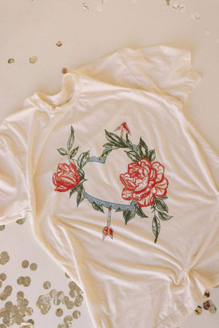 Scalloped Rose Heart Graphic Tee