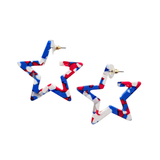 Star Hoops - Red, White & Blue // 4th of July Earrings