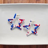 Star Hoops - Red, White & Blue // 4th of July Earrings