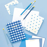 Pencil Set - Motivational - Asst Blues + Gingham - 5 Pc Set