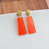 Mia Mini Earrings - Orange Glitter // Game Day