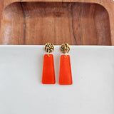 Mia Mini Earrings - Orange Glitter // Game Day