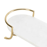 Oval Marble Tray with Gold Stand