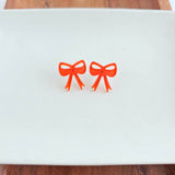 Bow Studs - Orange Glitter // Game Day