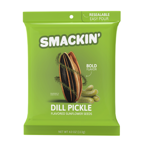 SMACKIN' Dill Pickle Sunflower Seeds Case of 12 (4 oz)