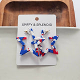 Star Hoops - Red, White & Blue // 4th of July Earrings