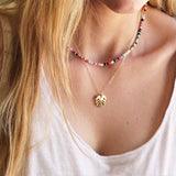 Unity Beaded Necklace - Navy, Green & Pink