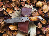 Titan American Eagle - Raindrop Damascus Burnt Bone Pocket U