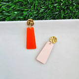 Mia Mini Earrings - Orange Glitter // Game Day