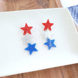 Star Spangled Dangles - Sparkle // 4th of July Earrings