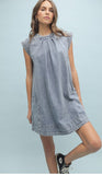 Denim Pleated Dress