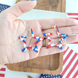 Star Hoops - Red, White & Blue // 4th of July Earrings