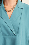 Teal Collared Top