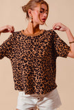 Leopard Waffle Knit loose top