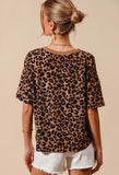 Leopard Waffle Knit loose top