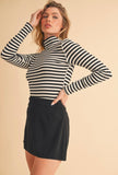 Striped Mock Neck