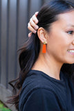 Mia Mini Earrings - Orange Glitter // Game Day