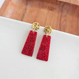 Mia Mini Earrings - Red Glitter // Game Day