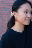 Mia Mini Earrings - Red Glitter // Game Day