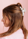 Claw Hair Clip - Clear w/ Pearl Beads