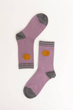 Happy Face Embroidered Crew Socks