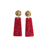 Mia Mini Earrings - Red Glitter // Game Day