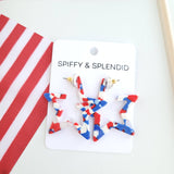 Star Hoops - Red, White & Blue // 4th of July Earrings