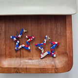 Star Hoops - Red, White & Blue // 4th of July Earrings