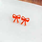 Bow Studs - Orange Glitter // Game Day