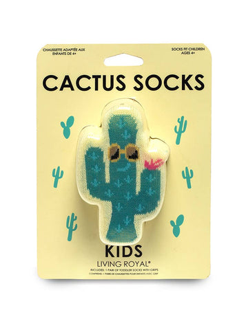 3D Packaged Crew Socks - Kids - Cool Cactus - Yellow